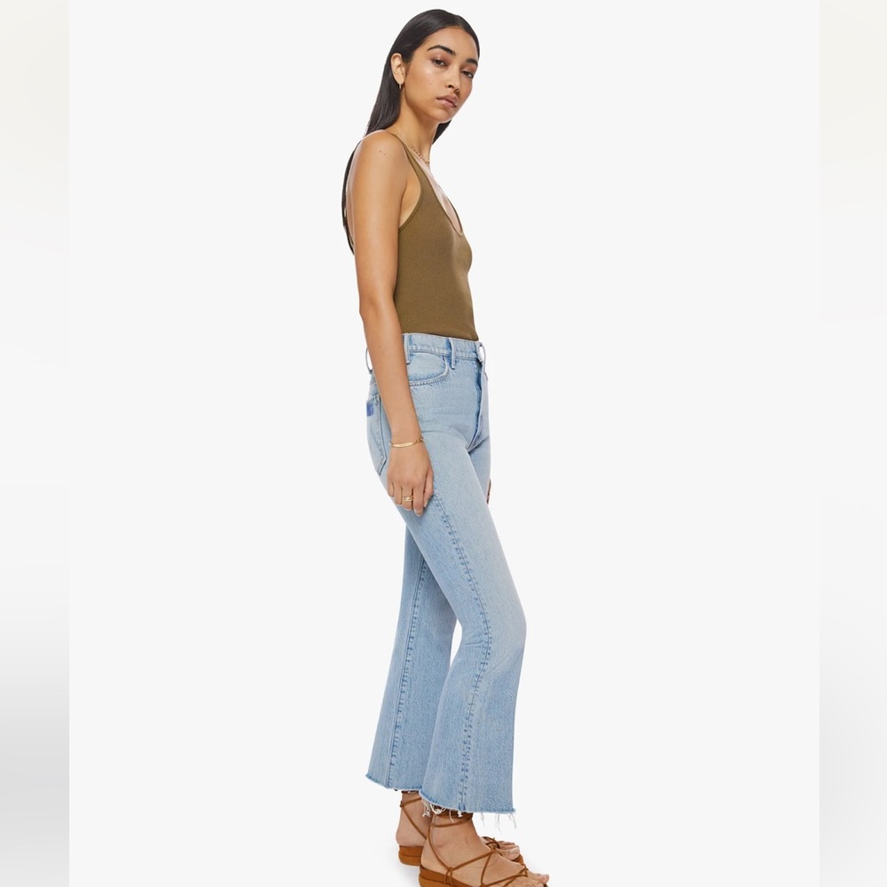 MOTHER Hustler The Ankle Fray Cropped Jeans Size 30 Wash Home On The Range